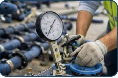 Pressure testing on installed pipework